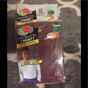 NWT Fruit of the Loom long sleeve tee bundle XXL